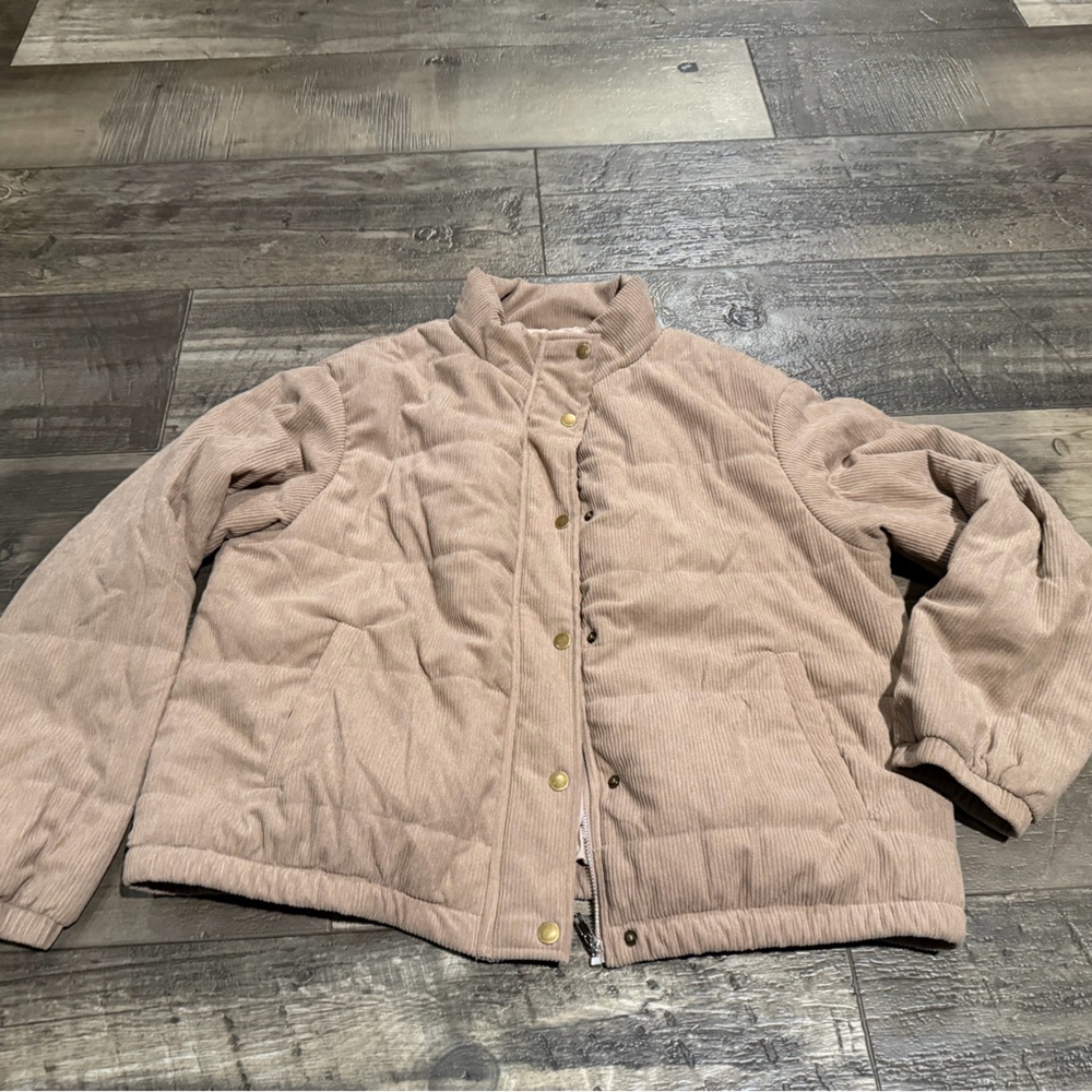 SHEIN Taupe Beige Corduroy Jacket